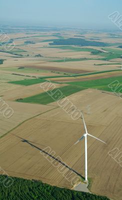 aerial view of a windturbine