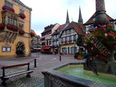 central place of Obernai town - Alsace