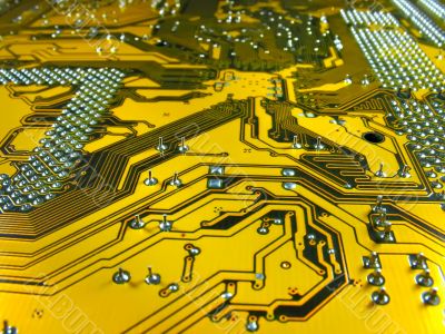 close-up of Computer Circuit Board abstract pattern