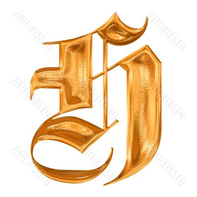 Golden pattern gothic letter H