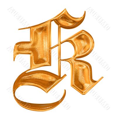 Golden pattern gothic letter K