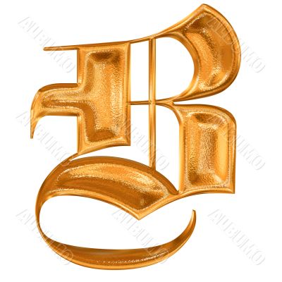 Golden pattern gothic letter B