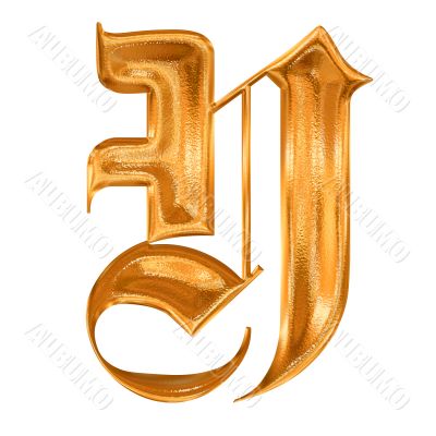 Golden pattern gothic letter Y