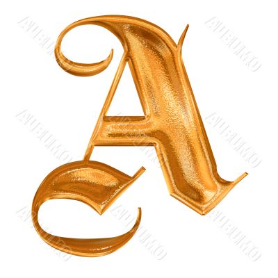 Golden pattern gothic letter A