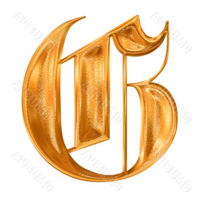 Golden pattern gothic letter G