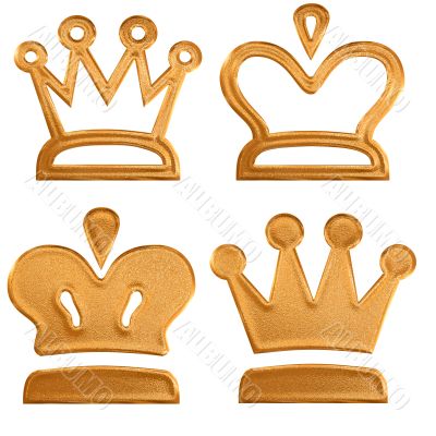 Four abstract golden pattern crown