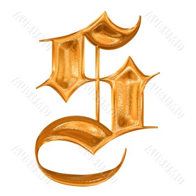 Golden pattern gothic letter S