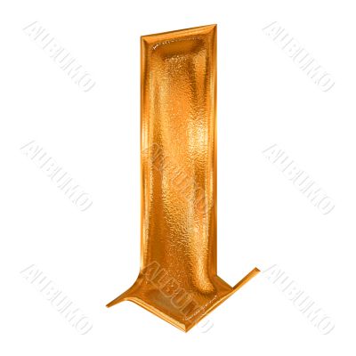 Golden pattern gothic letter L