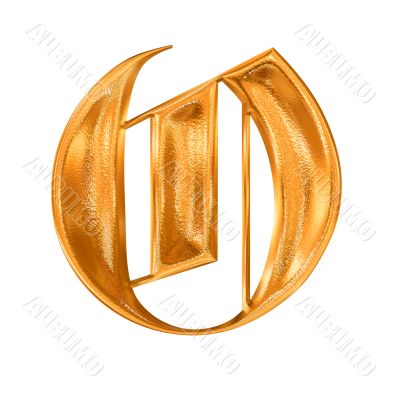 Golden pattern gothic letter O