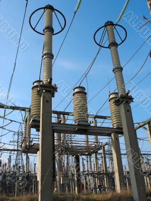 High voltage converter equipment at a power plant