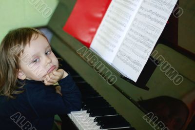 girl by the piano