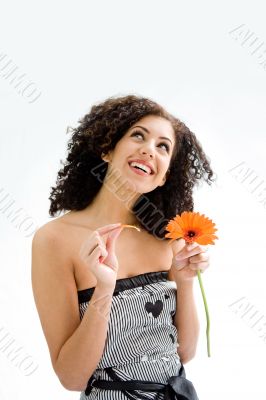 Young girl with flower