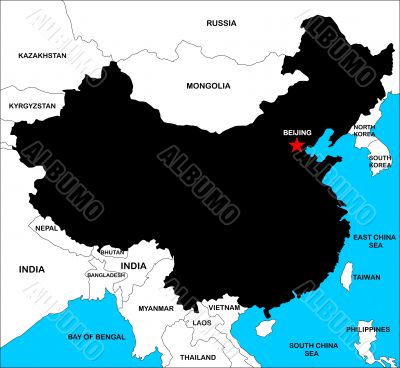 China Map Black