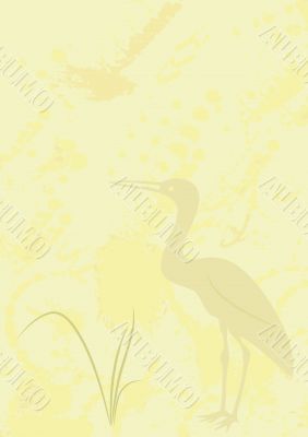 background with heron - vector