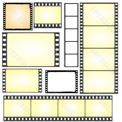 set of real and grunge film frames - vector