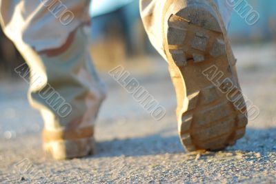 soldier boots walking