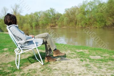 woman sitting in the chair