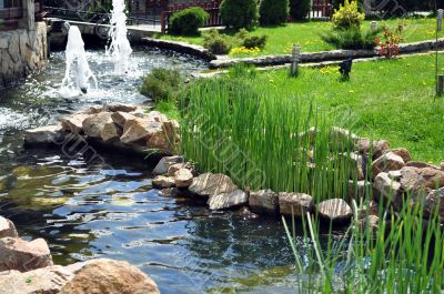 Garden with river