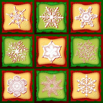 set of christmas snowflakes