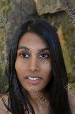 Close up of attractive brunette