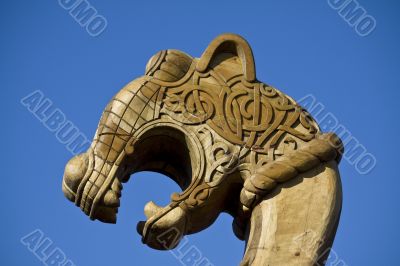 Viking ship`s head