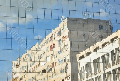 old and new building