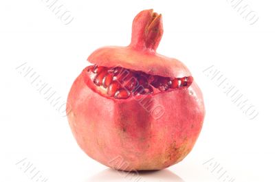 Red pomegranate on a white background