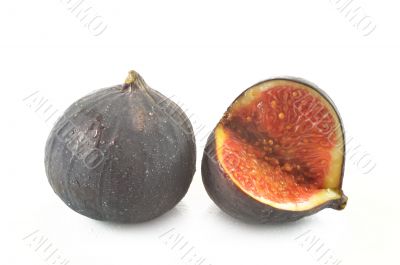 Fresh figs on a white background