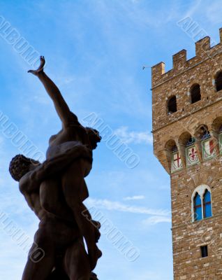 Florence statue and tower