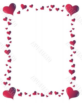 Red hearts frame