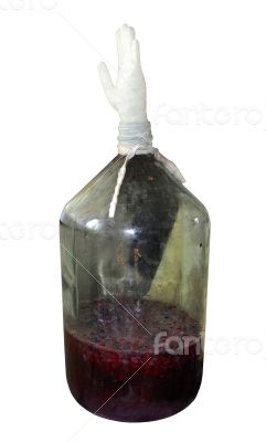 Large bottle with wine