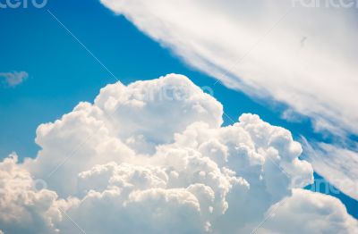 Blue sky and various cloud formations