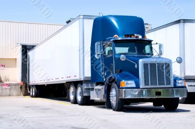 Blue Truck At Dock