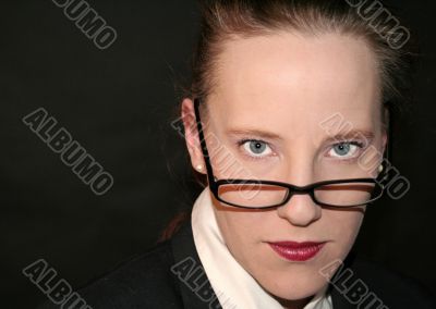 woman with glasses