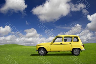 Yellow classic car