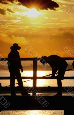 fishing sunset