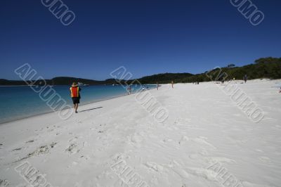 playing at the whitehaven beach