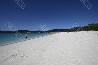 playing at the whitehaven beach