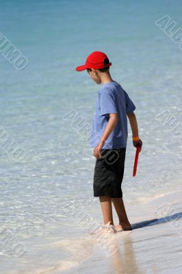 playing at the whitehaven beach