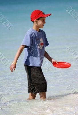 playing at the whitehaven beach