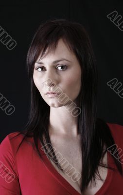 Elegant girl in red top