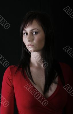 Elegant girl in red top