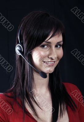 girl using headset