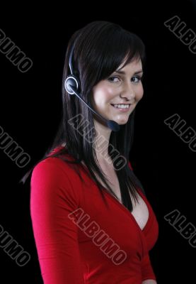 girl using headset