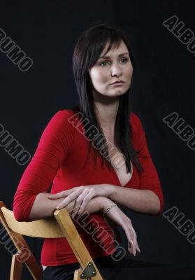 Elegant girl in red top