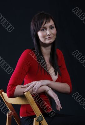 Elegant girl in red top