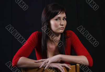 Elegant girl in red top