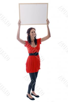 Girl with whiteboard