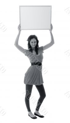 Girl with whiteboard