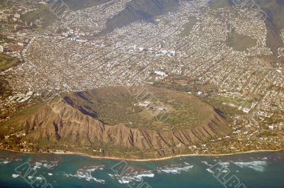 Aerial View Diamond Head Hawaii